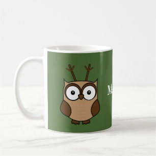 Personligen Reindeer Uggla jul Kaffemugg