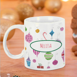 Personligen Retro Nostaltic jul Ornaments Kaffemugg