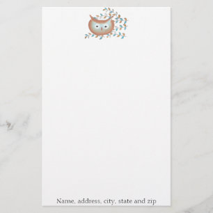 Personligen Retro Uggla Stationery Brevpapper