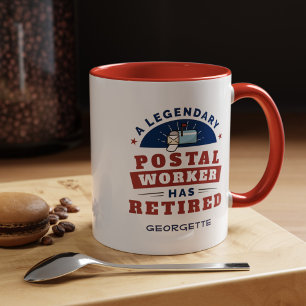 Personligen Retrött Postal Worker Gag Pension Mugg