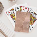 Personligen Ro Guld Glitter Casinokort<br><div class="desc">Anpassa enkelt det här ro guld-borstat metall och glamorösa faux glitter-mönstrade spelkort med ditt eget namn.</div>