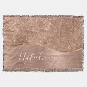 Personligen Ro Guld Glitter Filt