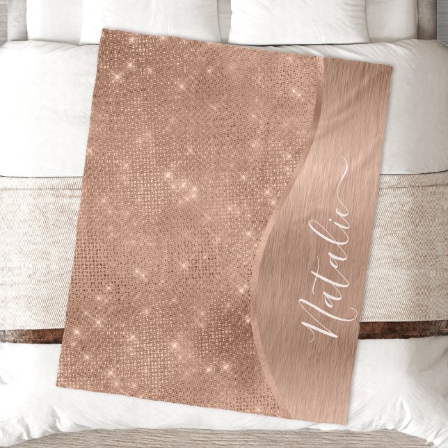 Personligen Ro Guld Glitter Fleecefilt (Skapare uppladdad)