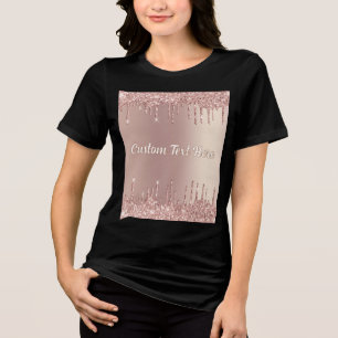 Personligen ro Guld Glitter med liten Anpassningsb T Shirt