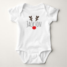 Personligen Röd-Nosed renbaby Bodysuit