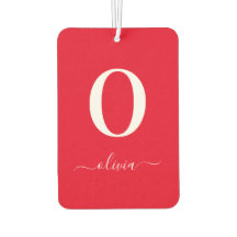 Personligen Röd och vit i monogram Namn