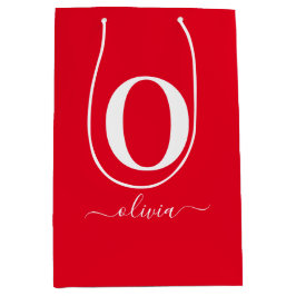 Personligen Röd och vit i monogram Namn