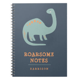 Personligen roligt Kids Dinosaur Blue & Orange Anteckningsbok