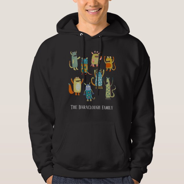 Personligen roligt Monsters Hoodie (Framsida)