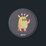 Personligen roligt Monsters Magnet<br><div class="desc">En av en familj av beundransvärda monster. Ändra namn för att anpassa sig. Originalkonst av Nic Squirrell.</div>