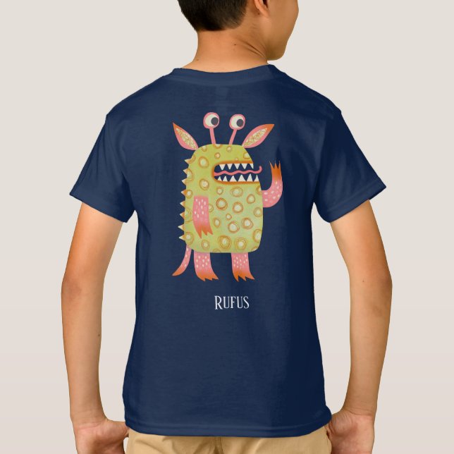 Personligen roligt Monsters T Shirt (Baksida)