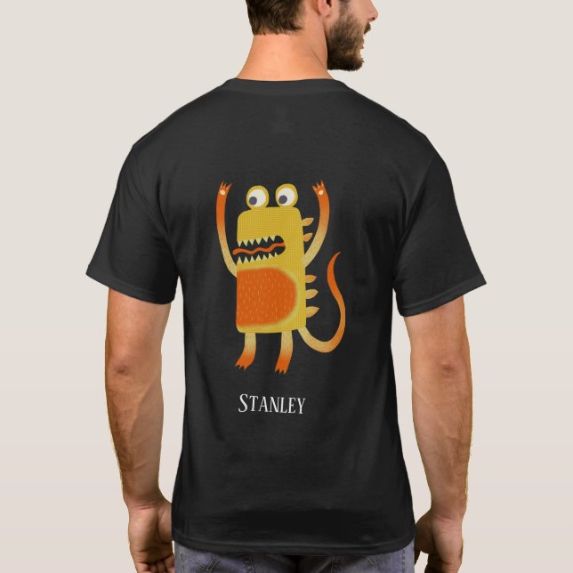Personligen roligt Monsters T Shirt (Baksida)