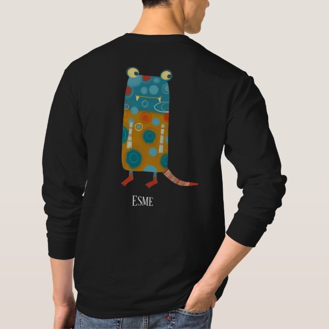 Personligen roligt Monsters T Shirt (Baksida)