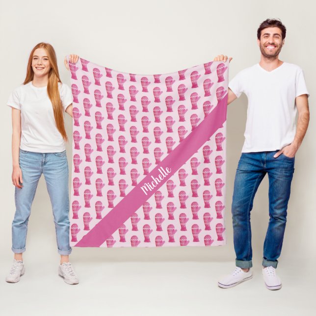 Personligen rosa Handskar för vattenfärg Fleecefilt (På plats)