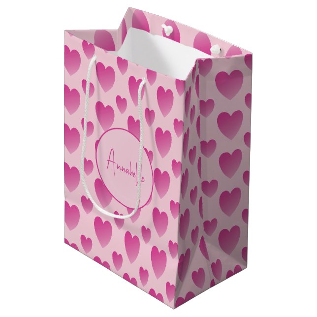 Personligen rosa Hearts (Framsidan Vinklad)