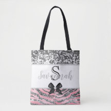 Personligen Rosa ros Silver Glitter