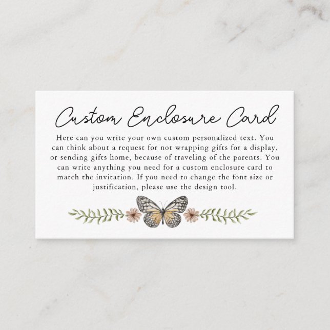 Personligen rosa Wildblomma  Sätt i ett djurutrymm Tilläggskort (Framsida)