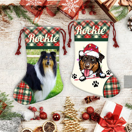 Personligen Rough Collie Hund jul Liten Julstrumpa