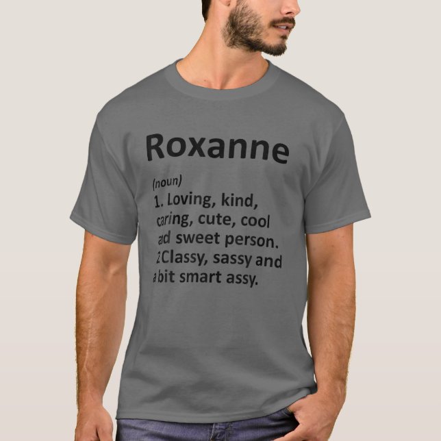 PERSONLIGEN ROXANNE Definition Funny Birthday Gif T Shirt (Framsida)