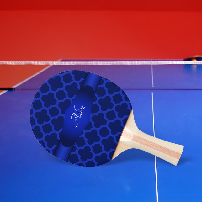 Personligen royal Blue Quatrefoil Pingisracket (Skapare uppladdad)