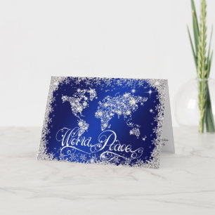 PERSONLIGEN royal Blue WORLD PEACE Diamonds (blå v Helgkort