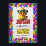 Personligen Rubber Anka Cute Birthday Inbjudan Kid<br><div class="desc">🦆 Dive i Quacky Roligt med vår Rubber Anka Födelsedagsfest inbjudan! 🎂 få redo för en fantastisk bra! Vår Rubber Anka Födelsedagsfest inbjudan är perfekten för att göra vågar av upphetsning för din lilla speciella dag. 🌊 🐥 dessa förtjusande inbjudningar är charmerande illustrationer av gummi anka, som gör det möjligt...</div>