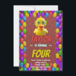 Personligen Rubber Anka Cute Birthday Inbjudan Kid<br><div class="desc">🦆 Dive i Quacky Roligt med vår Rubber Anka Födelsedagsfest inbjudan! 🎂 få redo för en fantastisk bra! Vår Rubber Anka Födelsedagsfest inbjudan är perfekten för att göra vågar av upphetsning för din lilla speciella dag. 🌊 🐥 dessa förtjusande inbjudningar är charmerande illustrationer av gummi anka, som gör det möjligt...</div>