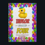 Personligen Rubber Anka Cute Birthday Inbjudan Kid<br><div class="desc">🦆 Dive i Quacky Roligt med vår Rubber Anka Födelsedagsfest inbjudan! 🎂 få redo för en fantastisk bra! Vår Rubber Anka Födelsedagsfest inbjudan är perfekten för att göra vågar av upphetsning för din lilla speciella dag. 🌊 🐥 dessa förtjusande inbjudningar är charmerande illustrationer av gummi anka, som gör det möjligt...</div>