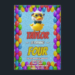 Personligen Rubber Anka Cute Birthday Inbjudan Kid<br><div class="desc">🦆 Dive i Quacky Roligt med vår Rubber Anka Födelsedagsfest inbjudan! 🎂 få redo för en fantastisk bra! Vår Rubber Anka Födelsedagsfest inbjudan är perfekten för att göra vågar av upphetsning för din lilla speciella dag. 🌊 🐥 dessa förtjusande inbjudningar är charmerande illustrationer av gummi anka, som gör det möjligt...</div>