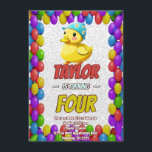 Personligen Rubber Anka Cute Birthday Inbjudan Kid<br><div class="desc">🦆 Dive i Quacky Roligt med vår Rubber Anka Födelsedagsfest inbjudan! 🎂 få redo för en fantastisk bra! Vår Rubber Anka Födelsedagsfest inbjudan är perfekten för att göra vågar av upphetsning för din lilla speciella dag. 🌊 🐥 dessa förtjusande inbjudningar är charmerande illustrationer av gummi anka, som gör det möjligt...</div>
