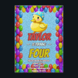 Personligen Rubber Anka Cute Birthday Inbjudan Kid<br><div class="desc">🦆 Dive i Quacky Roligt med vår Rubber Anka Födelsedagsfest inbjudan! 🎂 få redo för en fantastisk bra! Vår Rubber Anka Födelsedagsfest inbjudan är perfekten för att göra vågar av upphetsning för din lilla speciella dag. 🌊 🐥 dessa förtjusande inbjudningar är charmerande illustrationer av gummi anka, som gör det möjligt...</div>