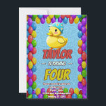 Personligen Rubber Anka Cute Birthday Inbjudan Kid<br><div class="desc">🦆 Dive i Quacky Roligt med vår Rubber Anka Födelsedagsfest inbjudan! 🎂 få redo för en fantastisk bra! Vår Rubber Anka Födelsedagsfest inbjudan är perfekten för att göra vågar av upphetsning för din lilla speciella dag. 🌊 🐥 dessa förtjusande inbjudningar är charmerande illustrationer av gummi anka, som gör det möjligt...</div>