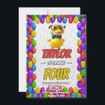 Personligen Rubber Anka Cute Birthday Inbjudan Kid<br><div class="desc">🦆 Dive i Quacky Roligt med vår Rubber Anka Födelsedagsfest inbjudan! 🎂 få redo för en fantastisk bra! Vår Rubber Anka Födelsedagsfest inbjudan är perfekten för att göra vågar av upphetsning för din lilla speciella dag. 🌊 🐥 dessa förtjusande inbjudningar är charmerande illustrationer av gummi anka, som gör det möjligt...</div>