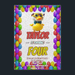 Personligen Rubber Anka Cute Birthday Inbjudan Kid<br><div class="desc">🦆 Dive i Quacky Roligt med vår Rubber Anka Födelsedagsfest inbjudan! 🎂 få redo för en fantastisk bra! Vår Rubber Anka Födelsedagsfest inbjudan är perfekten för att göra vågar av upphetsning för din lilla speciella dag. 🌊 🐥 dessa förtjusande inbjudningar är charmerande illustrationer av gummi anka, som gör det möjligt...</div>