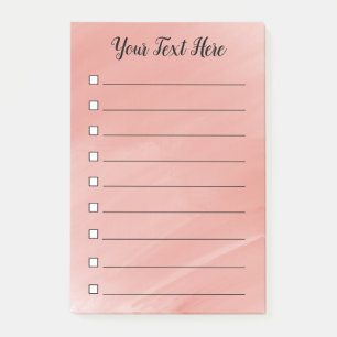 Personligen Rust Watercolor Lended List Checkbox Post-it Block