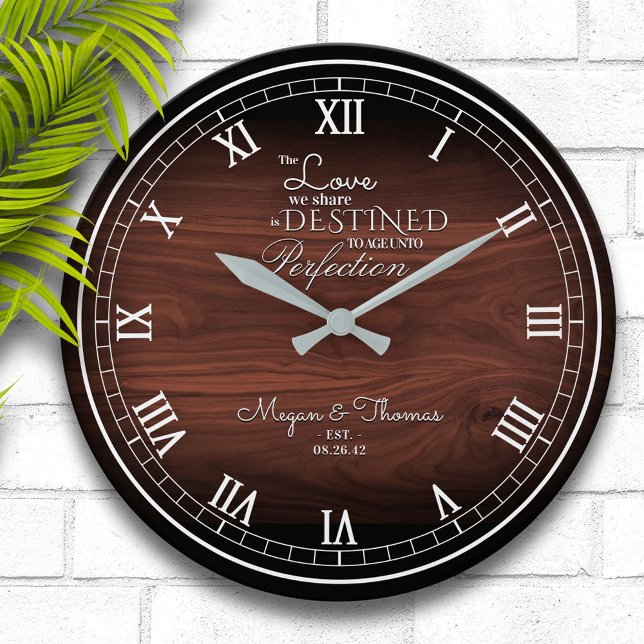 Personligen Rustic Wood-årsdag Large Clock Stor Klocka (Skapare uppladdad)