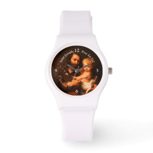 Personligen Saint Joseph och Jesus Child Armbandsur