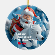 Personligen Santa and Polar Bear Ornament