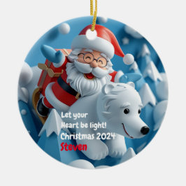 Personligen Santa and Polar Bear Ornament