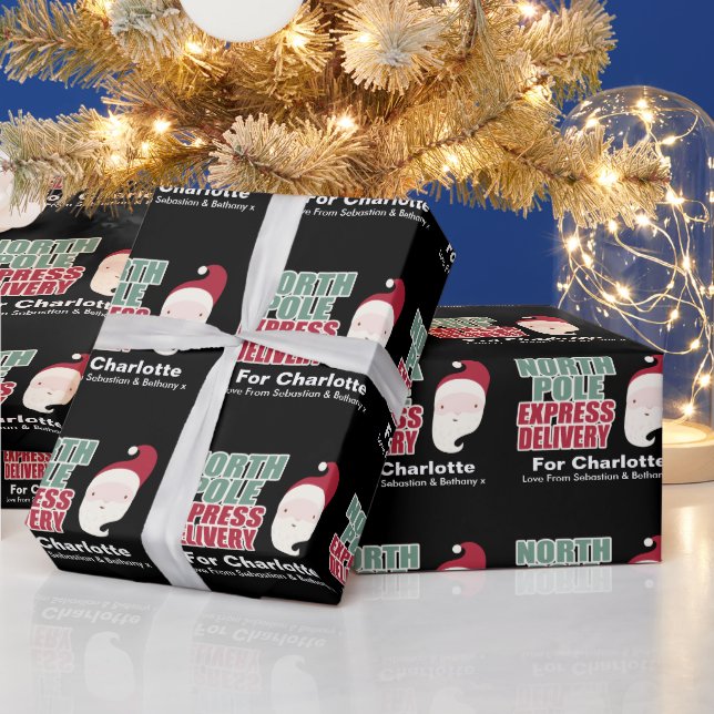 Personligen Santa North Pole Express Delivery Presentpapper (Helgdagar)