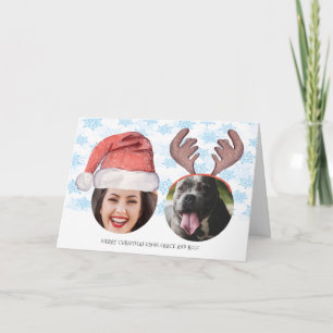 Personligen Santa Reindeer Funny Photo Kort
