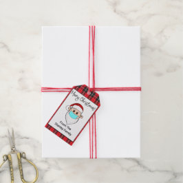 Personligen Santa with Mask Gift Märkre Presentetikett