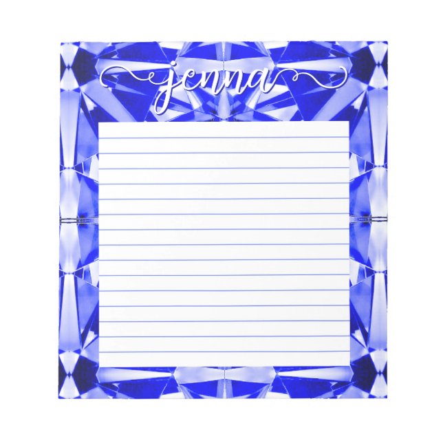 Personligen Sapphire Gemstone-lind Anteckningsblock (Framsida)