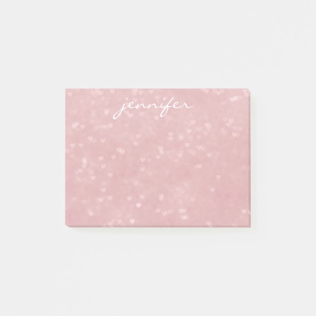 Personligen Scattered Hearts Post-it Block (Framsida)