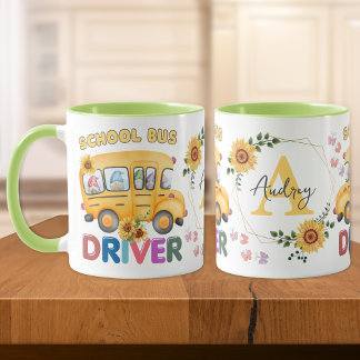 Personligen School Buss Driver Mugg