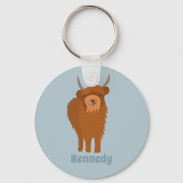 Personligen Scottish Highland Cattle Cow Graphic Nyckelring