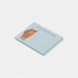 Personligen Scottish Highland Cattle Cow Graphic Post-it Block