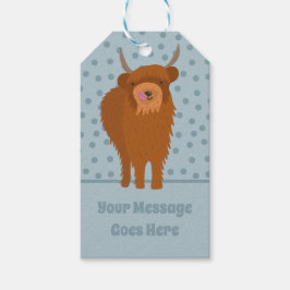 Personligen Scottish Highland Cattle Cow Graphic Presentetikett