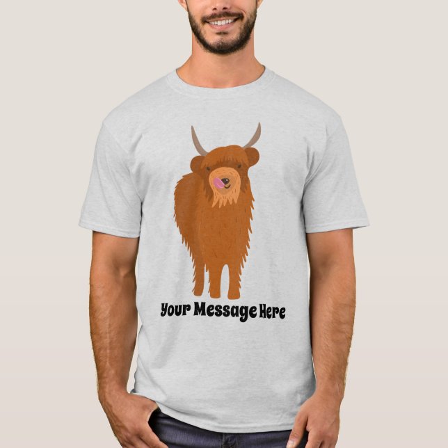 Personligen Scottish Highland Cattle Cow Graphic T Shirt (Framsida)