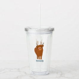 Personligen Scottish Highland Cattle Cow Graphic Take Away Mugg